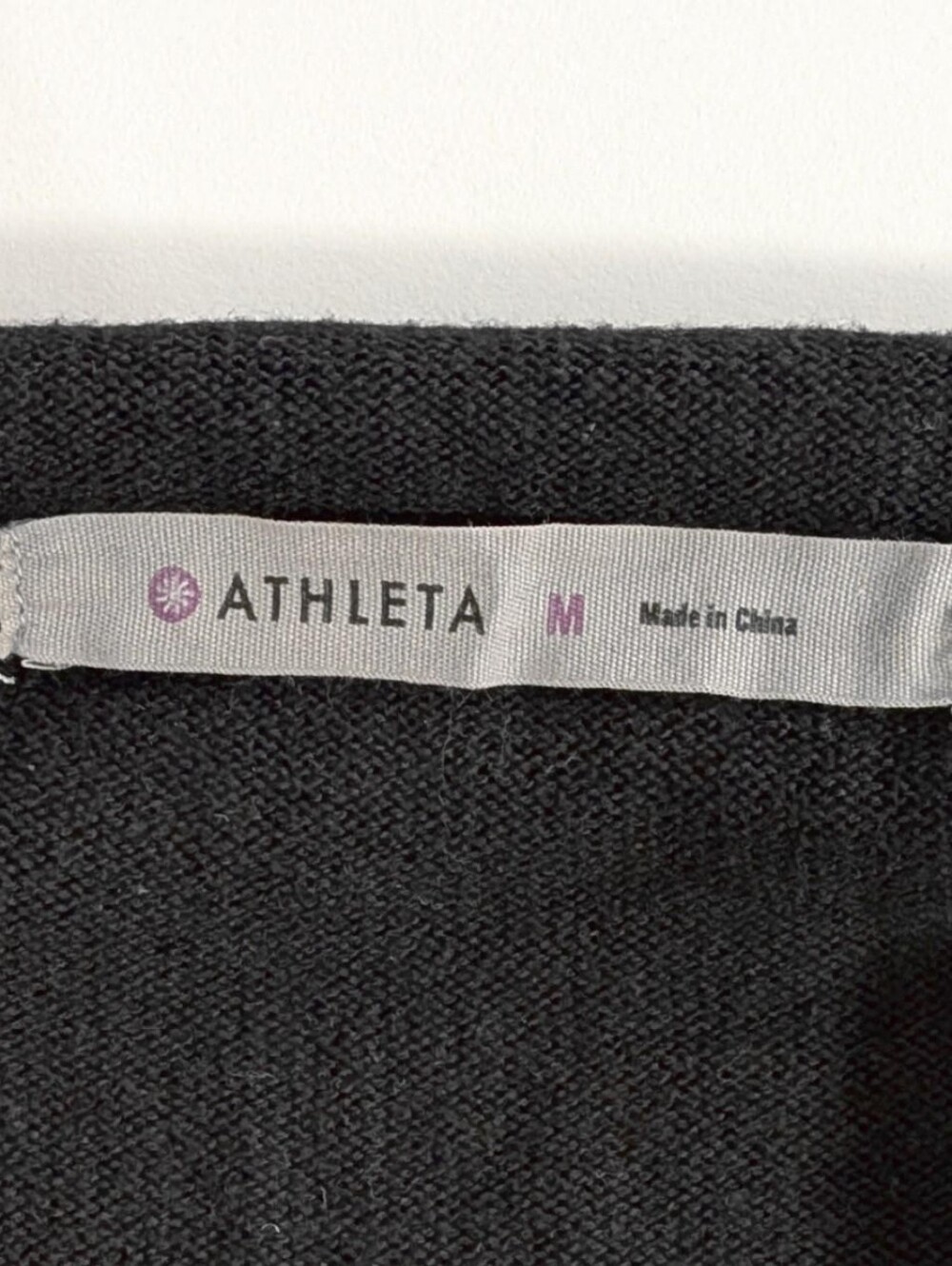 Athleta Black & Grey Floral Whimsigoth Quarter-Zip Knit Sweater | Size M - Picture 6 of 6